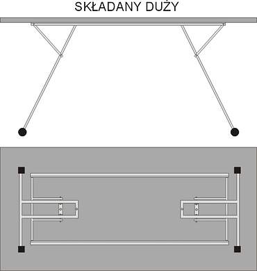 Stół Składany duży prostokąt 120x68 cm