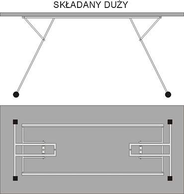 Stół Składany duży prostokąt 180x90 cm