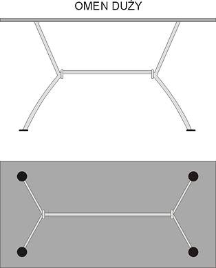 Stół Omen Duży Prostokątny 140x68 cm
