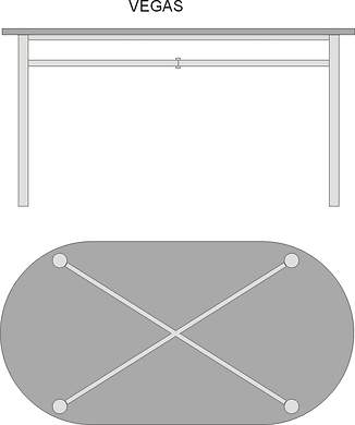 Stół Vegas owalny 160x80 cm