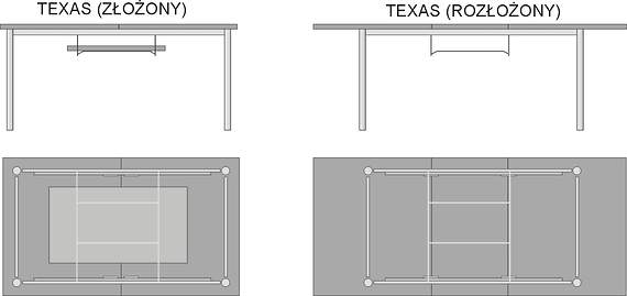 Stół rozsuwany TEXAS prostokąt 140x80 cm