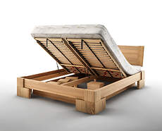 Vanes łóżko z pojemnikiem Mbox MAXI, z drewna bukowego, rozmiar 140x200