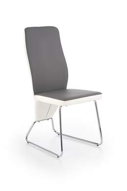 K299 krzesło tył - biały, przód - popiel, stelaż - chrom