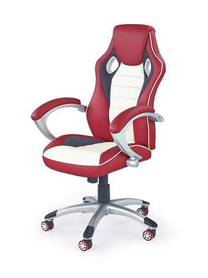 MALIBU fotel gabinetowy czerwono-kremowy