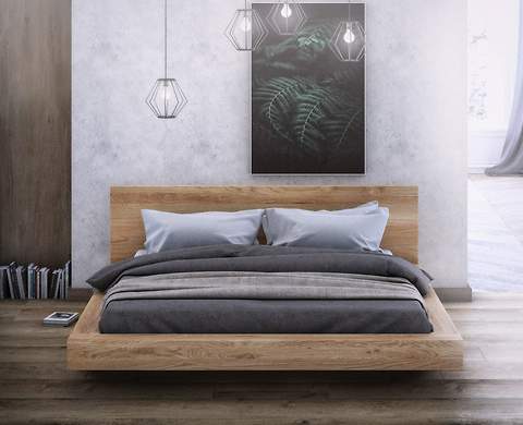 KAMA – łoże 180x200 cm z twardego drewna bukowego, typ lewitujące, z pojemnikiem na pościel