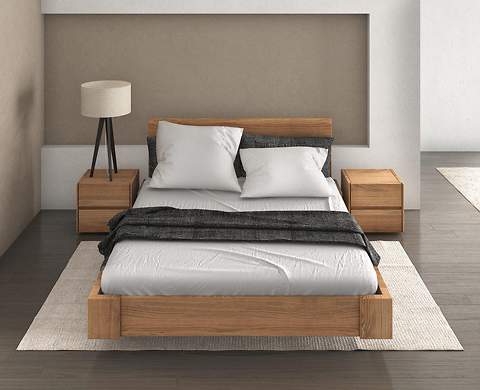 Zestaw bukowy: Beriet łóżko 160x200 z poj. pościel + 2 szafki nocne + komoda 160 cm