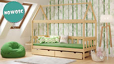 SZUWAREK domek dla dzieci 80x160 cm z drewna sosnowego z funkcją spania i zabawy