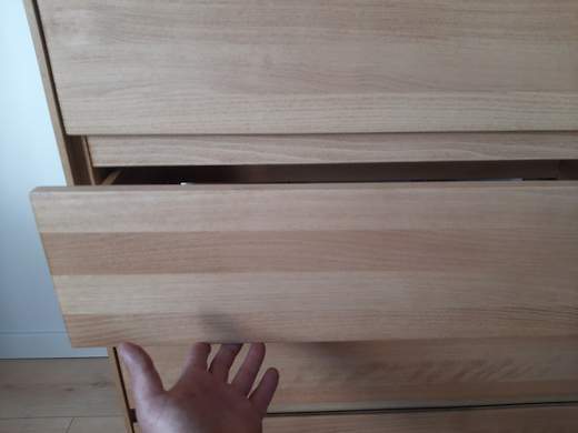 komoda goliat z litego drewna DĄB – 4 szuflady na cichy domyk, szerokość 80 cm