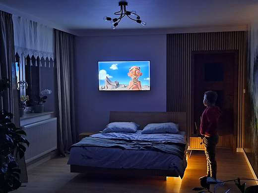 dębowe łoże lewitujące: BALLEGA_D, rozmiar 180x200 cm, z pojemnikiem na pościel i stelażem plus możliwy LED