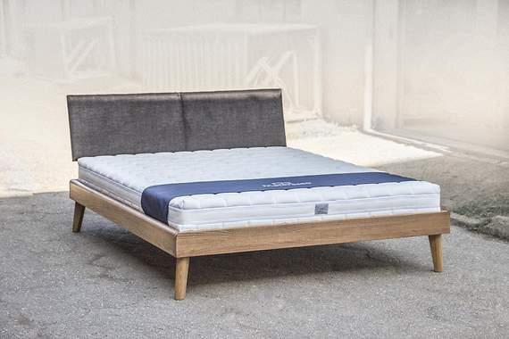 Lotar łoże zbudowane z litego drewna dębowego 90x200 cm, impregnacja szlachetnym woskiem