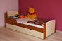 Boley łóżko sosnowe z szufladą dla dzieci 80x160, z materacem kokosowym