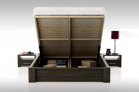 Generald łóżko z pojemnikiem drewna bukowego, rozmiar 160x200