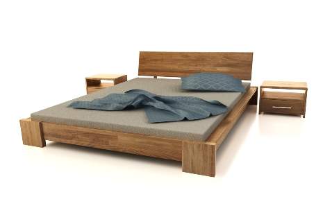 Uganda niskie łóżko z drewna bukowego, rozmiar 90x200