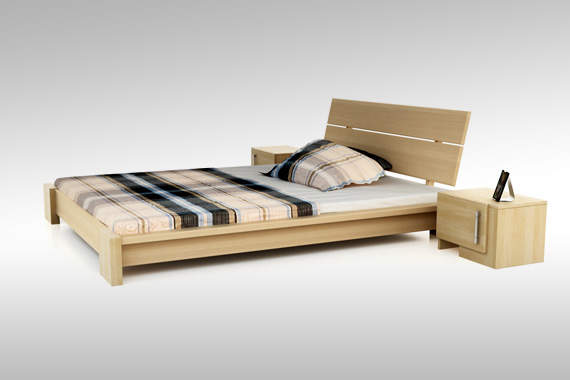 Uganda niskie łóżko z drewna bukowego, rozmiar 90x200