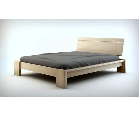 Uganda wysokie łóżko z drewna bukowego, rozmiar 90x200