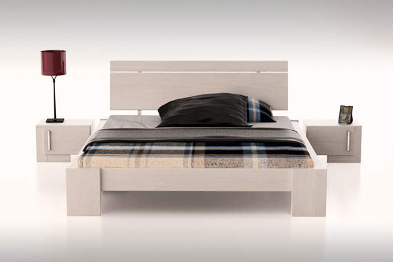 Uganda wysokie łóżko z drewna bukowego, rozmiar 140x200