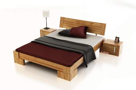 Vanes wysokie łóżko z drewna bukowego, rozmiar 90x200