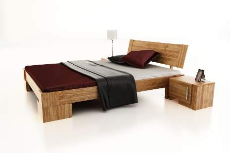 Vanes wysokie łóżko z drewna bukowego, rozmiar 120x200