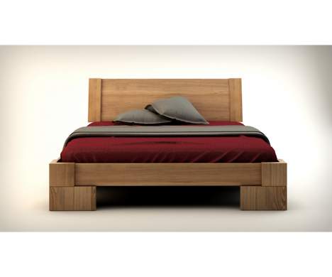 Vanes wysokie łóżko z drewna bukowego, rozmiar 120x200