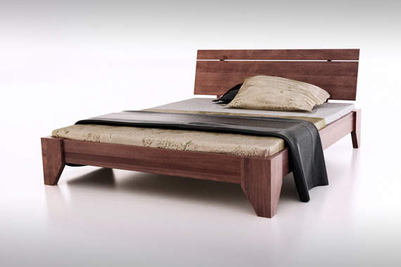 Hanoy wysokie łóżko z drewna bukowego, rozmiar 120x200