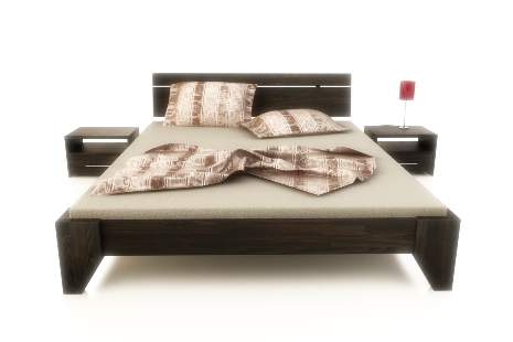 Hanoy wysokie łóżko z drewna bukowego, rozmiar 140x200