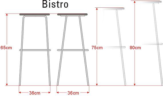 Hoker Bystel z siedziskiem ze sklejki wy. 65 cm