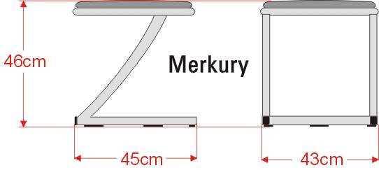 Taboret Merkury z siedziskiem ze sklejki