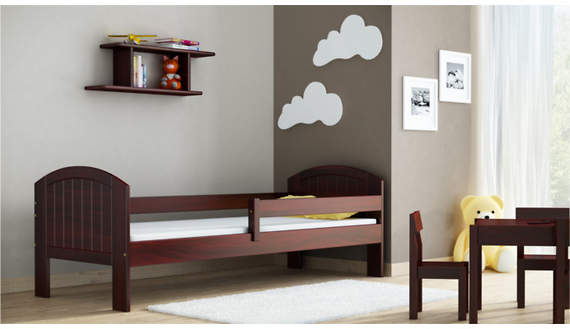 Mikel calvados - łóżko sosnowe dla dzieci 80x160 z materacem piankowym