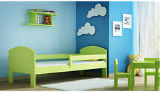 Mikel zielony - łóżko sosnowe dla dzieci 80x160 z materacem piankowym