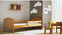 Mikel orzech - łóżko sosnowe dla dzieci 80x160 z materacem piankowym