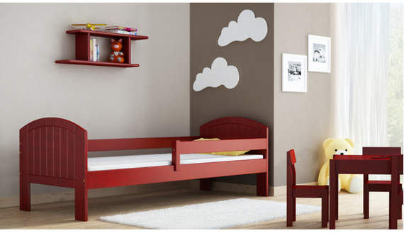 Mikel fioletowy - łóżko sosnowe dla dzieci 80x160 z materacem piankowym
