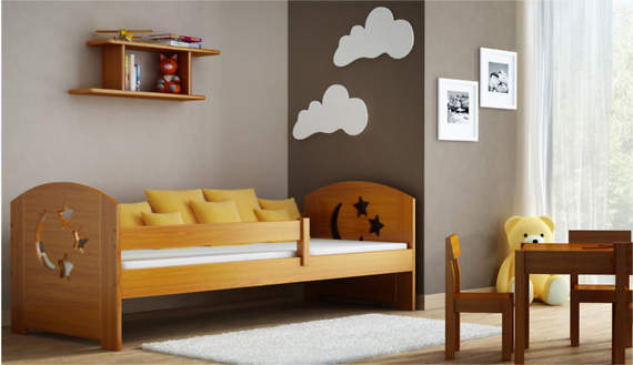 Merdok olcha - łóżko sosnowe dla dzieci 80x160 z materacem piankowym