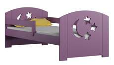 Merdok fioletowy - łóżko sosnowe dla dzieci 80x160 z materacem piankowym