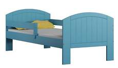 Mikel niebieski - łóżko sosnowe dla dzieci 80x180 z materacem piankowym