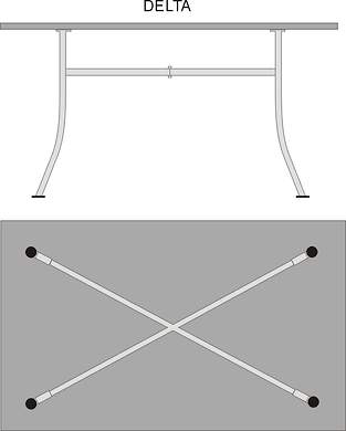 Stół Delta prostokąt 140x68 cm